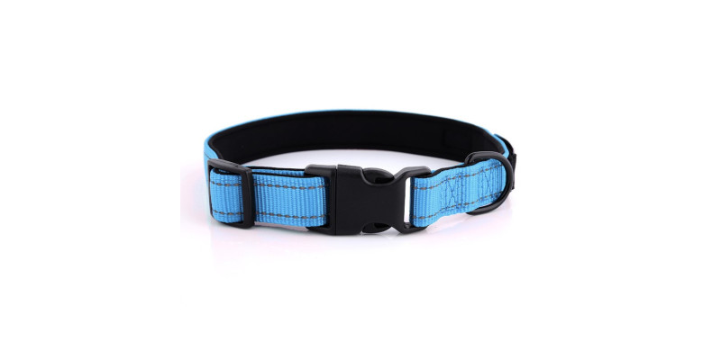 Stylowa niebieska obroża HUGGY DOGGY Daily z możliwością dodania personalizacji dla modnego psa