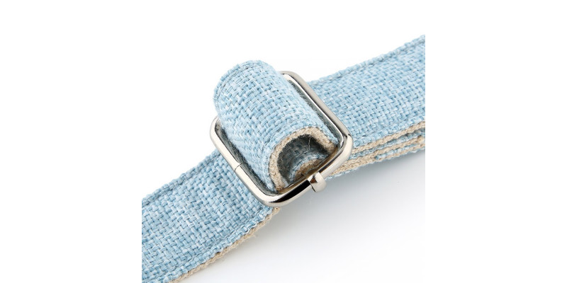 Wysokiej jakości niebieska obroża modek EKO od HUGGY DOGGY z tkaniny konopnej odpornej na rozdarcia