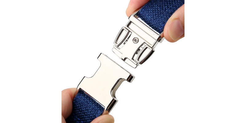 Elegancka granatowa obroża Eko od HUGGY DOGGY, wzmocniona dla trwałości i bezpieczeństwa