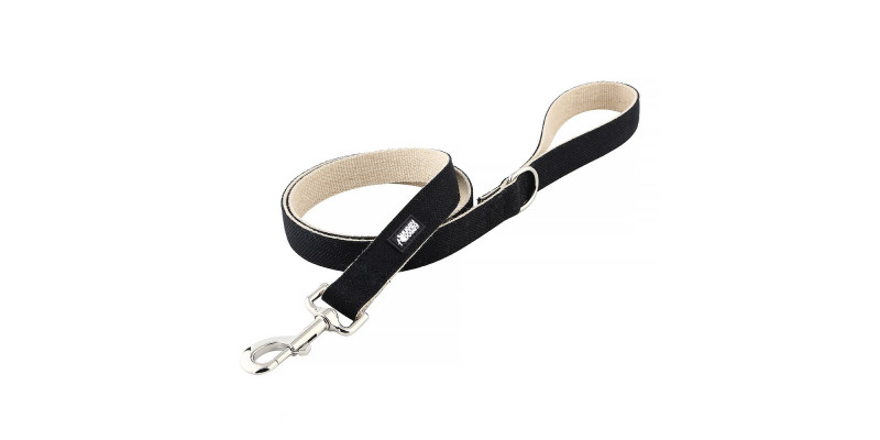 Czarna smycz HUGGY DOGGY Eko, długość 1,5 metra, wytrzymała i lekka, na spacery z psem