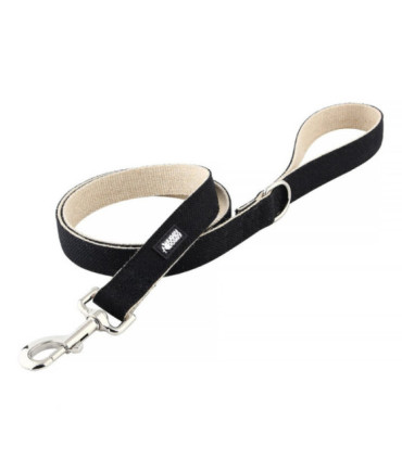 Czarna smycz HUGGY DOGGY Eko, długość 1,5 metra, wytrzymała i lekka, na spacery z psem