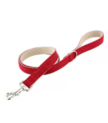Czerwona smycz dla psa HUGGY DOGGY Eko, długość 1,5 metra, wytrzymała i lekka. Dobra do spacerów w miastach