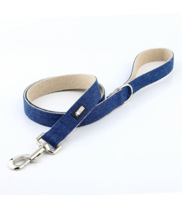 Granatowa smycz HUGGY DOGGY Eko, długość 1,5 metra, lekka i mocna konstrukcja, idealna na miejskie spacery