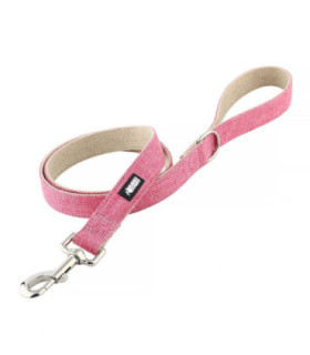 1,5-metrowa różowa smycz dla psa HUGGY DOGGY Eko, wykonana z trwałych materiałów.