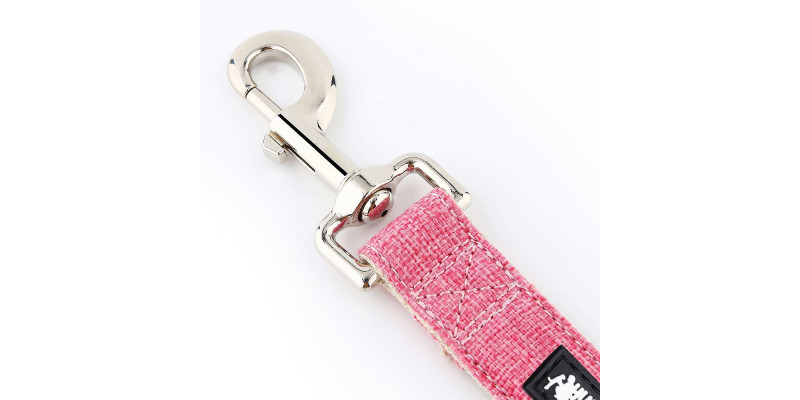 Różowa smycz HUGGY DOGGY Eko, długość 1,5 metra, solidny karabińczyk