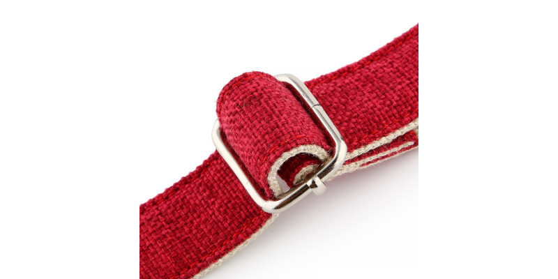 Stylowa czerwona obroża HUGGY DOGGY z anodowaną aluminiową sprzączką i możliwością grawerowania