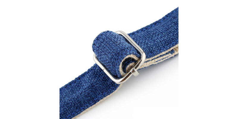 Stylowa granatowa obroża HUGGY DOGGY z anodowaną aluminiową sprzączką i możliwością grawerowani