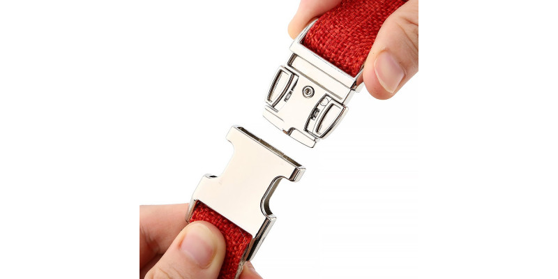 Elegancka pomarańczowa obroża HUGGY DOGGY z wytrzymałą aluminiową sprzączką i możliwością grawerowania