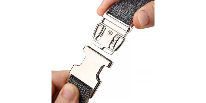 Obroża HUGGY DOGGY z szarej tkaniny konopnej, idealna dla psów, z możliwością grawerowania