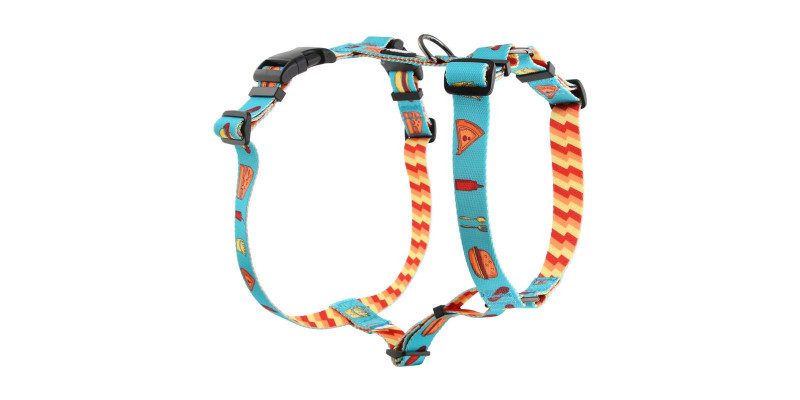 Szelki dla psa typu guard HUGGY DOGGY Lucky Fast Food z wzorem fast food