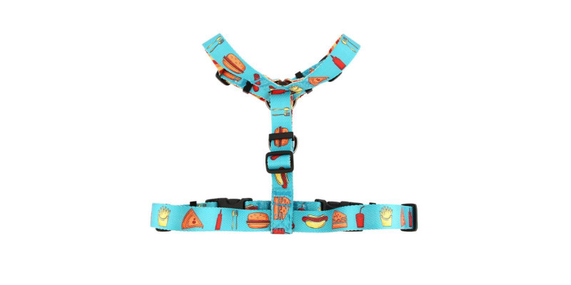 Wygodne szelki dla psa typ guard z motywem fast food, model Lucky Fast Food od HUGGY DOGGY