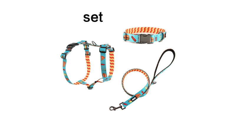 Stylowe szelki HUGGY DOGGY Lucky z unikatowym wzorem fast food dla psów