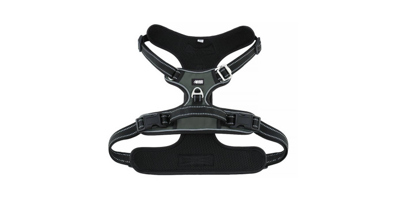 Szare szelki Walky Guard od HUGGY DOGGY, zapewniające wygodę i ochronę dla psów