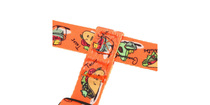 Designerskie szelki HUGGY DOGGY z motywem taco, lekkie i wygodne