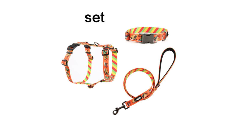 Lekkie szelki dla psa HUGGY DOGGY Lucky z wzorem taco, łatwe w zakładaniu