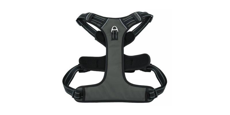 Ciemnoszare szelki Walky Guard od HUGGY DOGGY z elementami odblaskowymi dla bezpieczeństwa