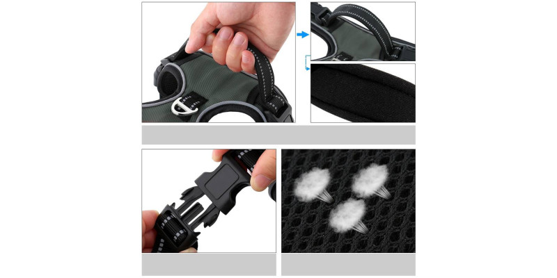 Szare szelki Walky Guard od HUGGY DOGGY, odporne na zabrudzenia i łatwe w utrzymaniu czystości z funkcją easy walk