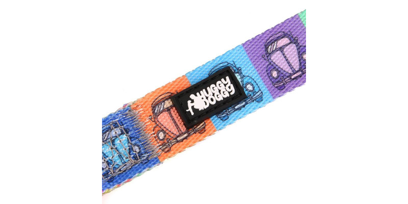 Obroża HUGGY DOGGY Lucky Beetle Car z grawerowanymi danymi kontaktowymi, dla bezpieczeństwa psa