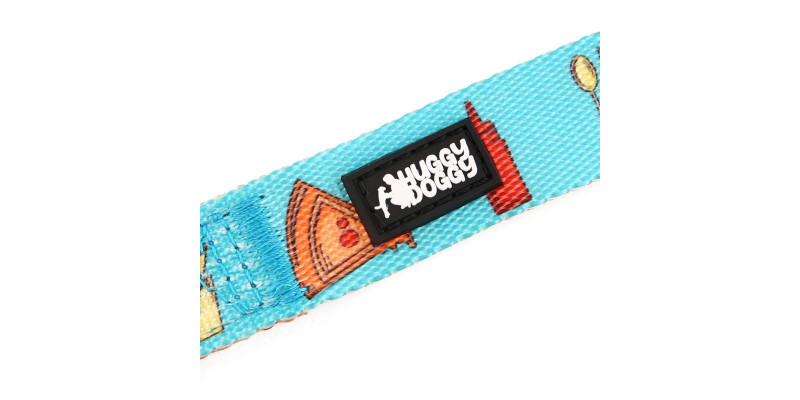 Kreatywna obroża HUGGY DOGGY Lucky Fast Food z możliwością grawerowania danych kontaktowych