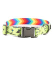 Obroża designerska z grawerem HUGGY DOGGY Lucky lime rainbow