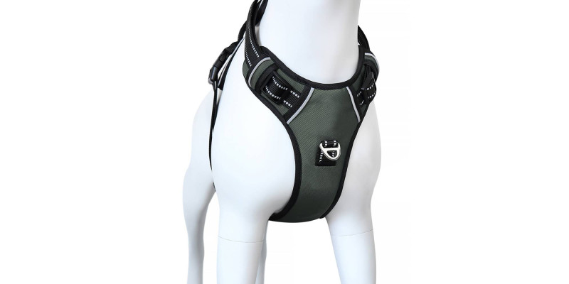 Szare szelki Walky Guard od HUGGY DOGGY, łatwe do założenia, minimalizujące stres u psa