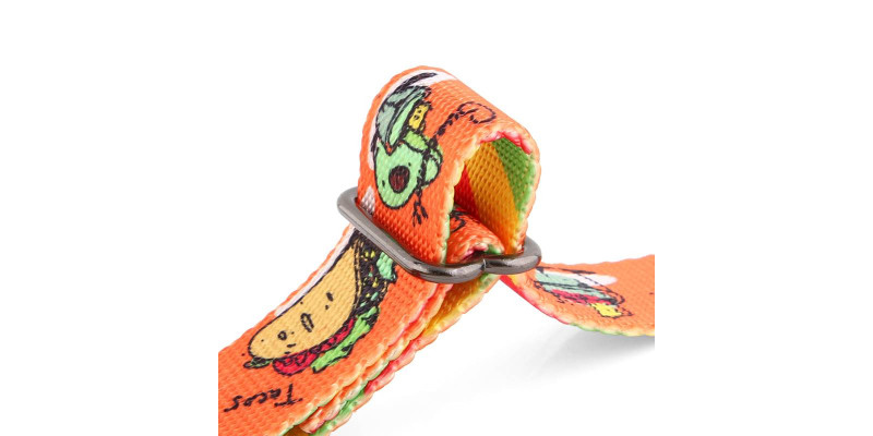 Kolorowa obroża HUGGY DOGGY z grawerem, zapewniająca bezpieczeństwo podczas spacerów