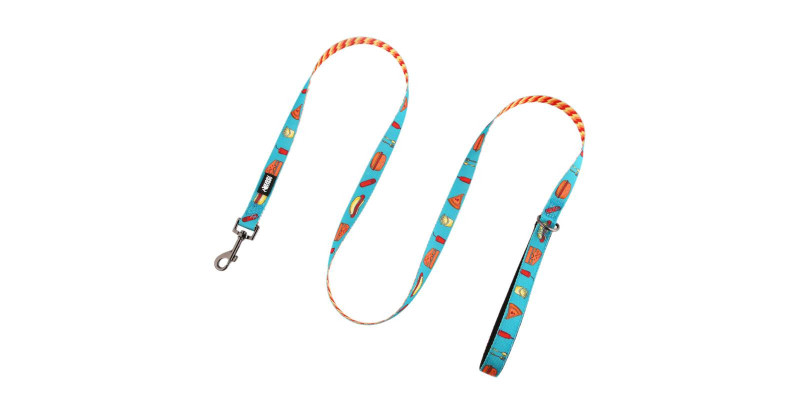 Modna smycz HUGGY DOGGY Lucky Fast Food, ergonomiczny uchwyt, mocne zapięcie, miejskie spacery z psem