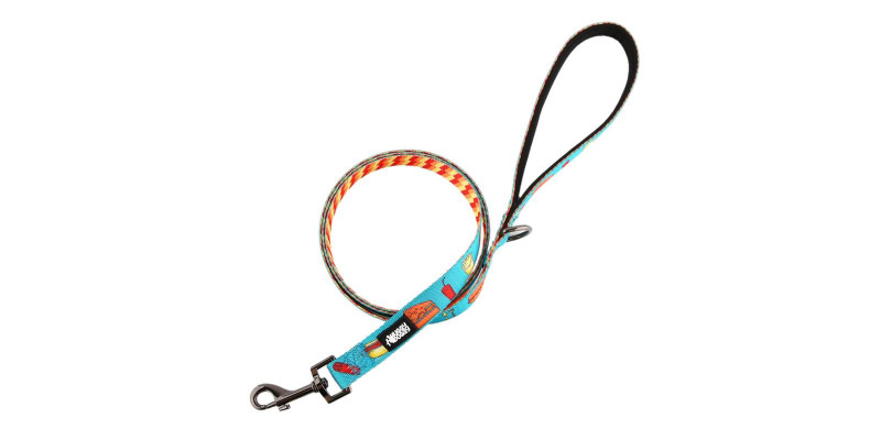 Smycz dla psa od HUGGY DOGGY Lucky Fast Food, 1,5 m, wzór fast food