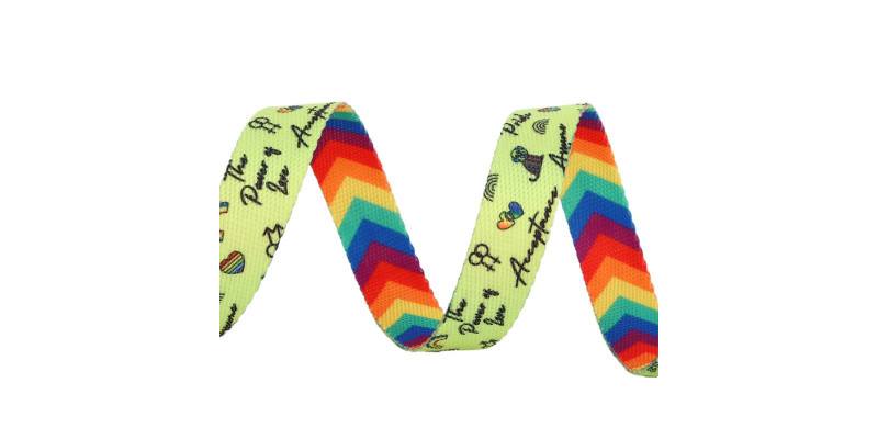 Smycz HUGGY DOGGY Lucky Lime Rainbow z motywem tęczy, trwała konstrukcja