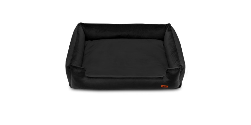Czarne legowisko HUGGY DOGGY Haven, doskonałe dla psa rasy typu Maltańczyka