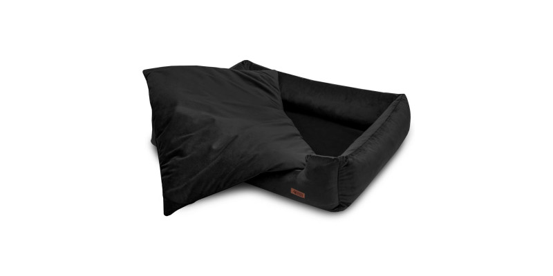 Legowisko HUGGY DOGGY Haven czarne, rozmiar L, luksusowe dla Cavalier King Charles Spaniel