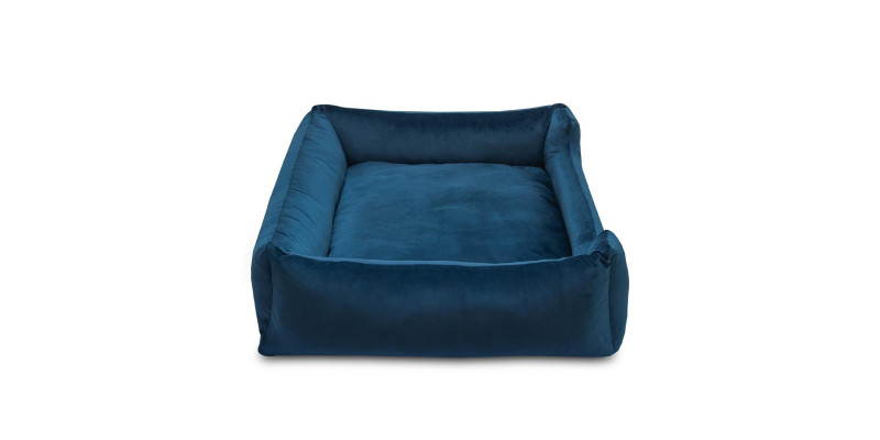 Miękkie legowisko HUGGY DOGGY Haven granatowe, doskonałe dla psa rasy Maltańczyk