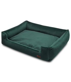 Stylowe legowisko HUGGY DOGGY Haven zielone z wyjmowaną poduszką dla psa Pomeranian