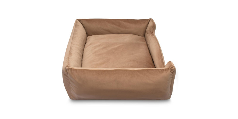 Nowoczesne legowisko HUGGY DOGGY Haven beżowe, idealne dla psa Szpic Miniaturowy