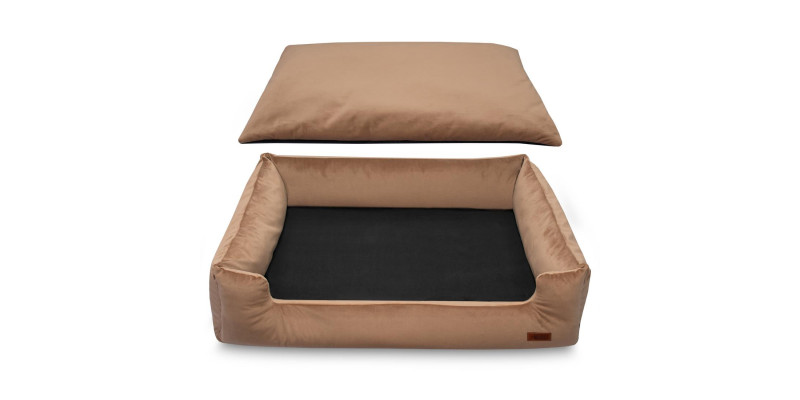 Miękkie legowisko HUGGY DOGGY Haven beżowe, idealne dla psa Maltańczyk