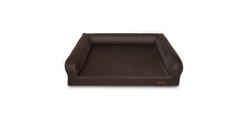Wygodne legowisko HUGGY DOGGY Harmony w brązowym kolorze, idealne dla psa Yorka