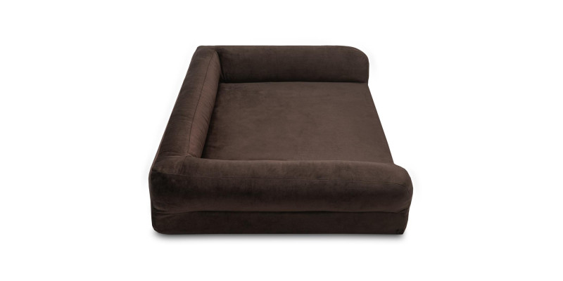 Miękkie legowisko HUGGY DOGGY Harmony brązowe, komfortowe i dobre dla rasy psa jamnik