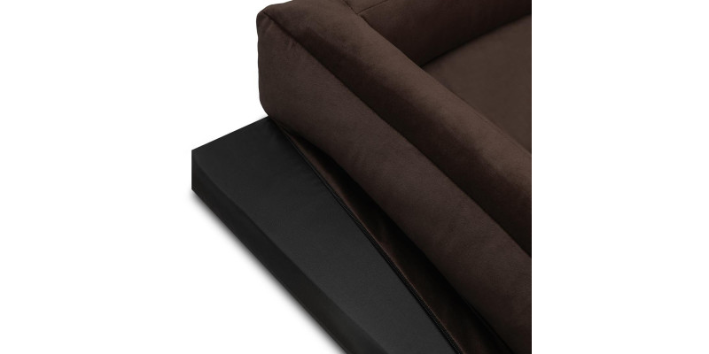 Eleganckie legowisko ortopedyczne HUGGY DOGGY Harmony brązowe, rozmiar L, dla Shih Tzu