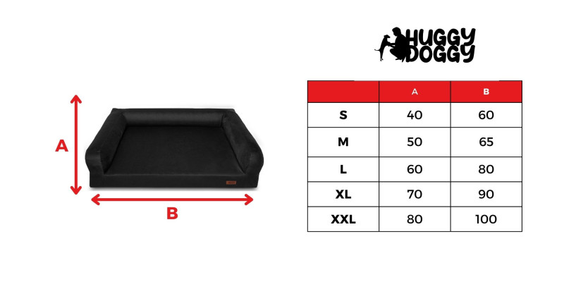 Legowisko ortopedyczne welurowe HUGGY DOGGY Harmony czarne