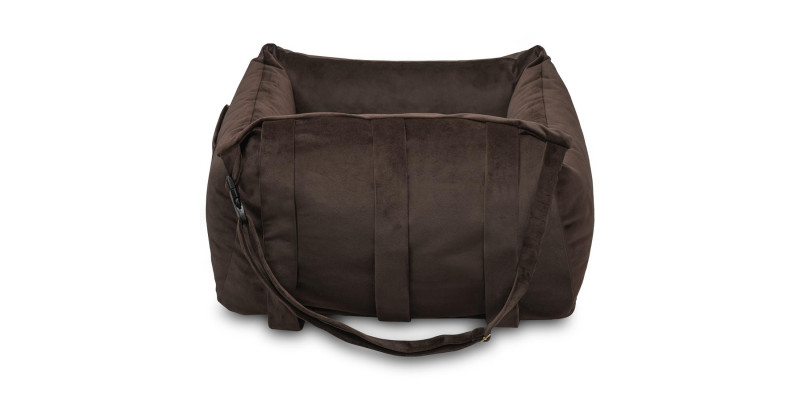 fotelik samochodowy dla psa do auta transporter HUGGY DOGGY brązowy york buldog