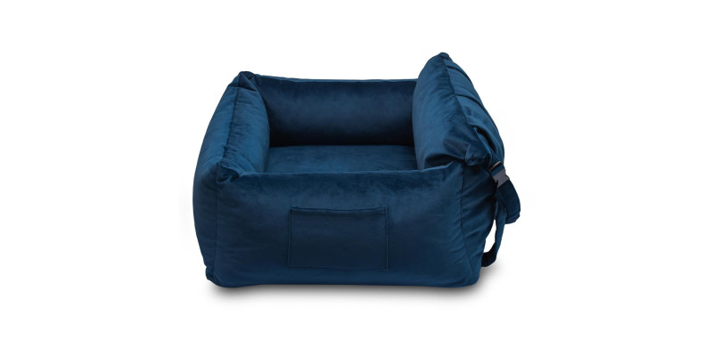 fotelik do auta dla psa transporter HUGGY DOGGY Snug granatowy mops jamnik